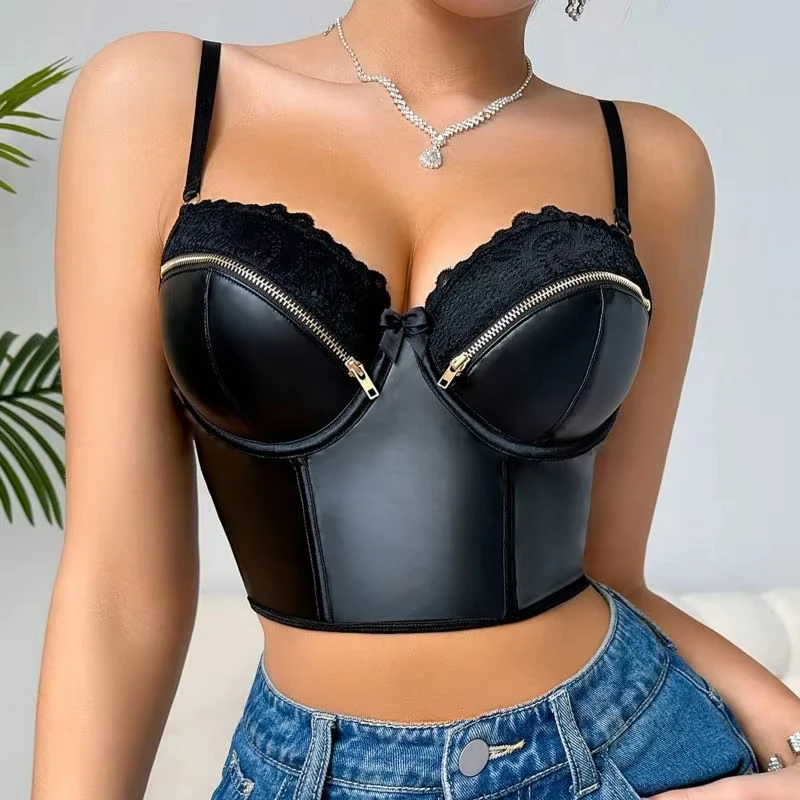 2024 Popular in Europe and America  INTIMATES lingerie women sexy sexy leather underwear wearing
