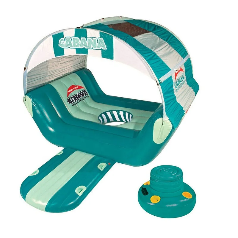 
4 Person Inflatable Floating Lounge Cabana Green Adult Water Toys Floating Island 