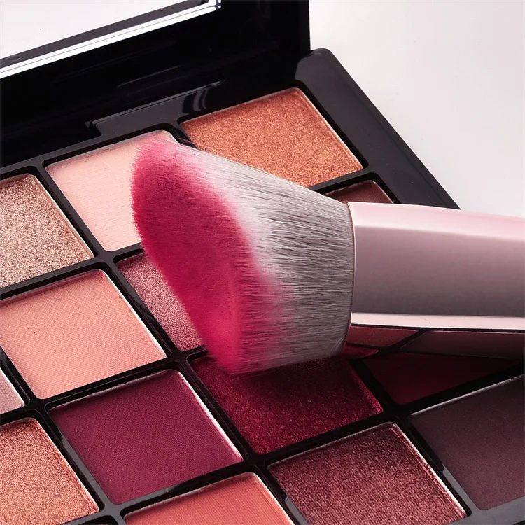 10pcs Glitter Pink Makeup Cosmetic Powder Foundation Makeup Brush Set With Case