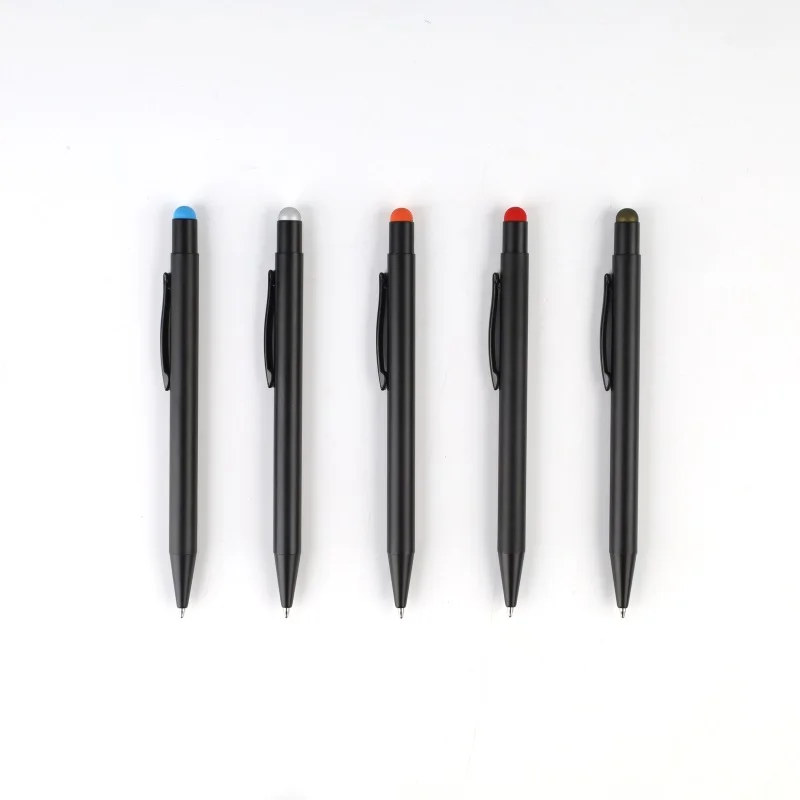 Customize logo premium promotional novelty metal stylus ball pen metal rotating ball pens