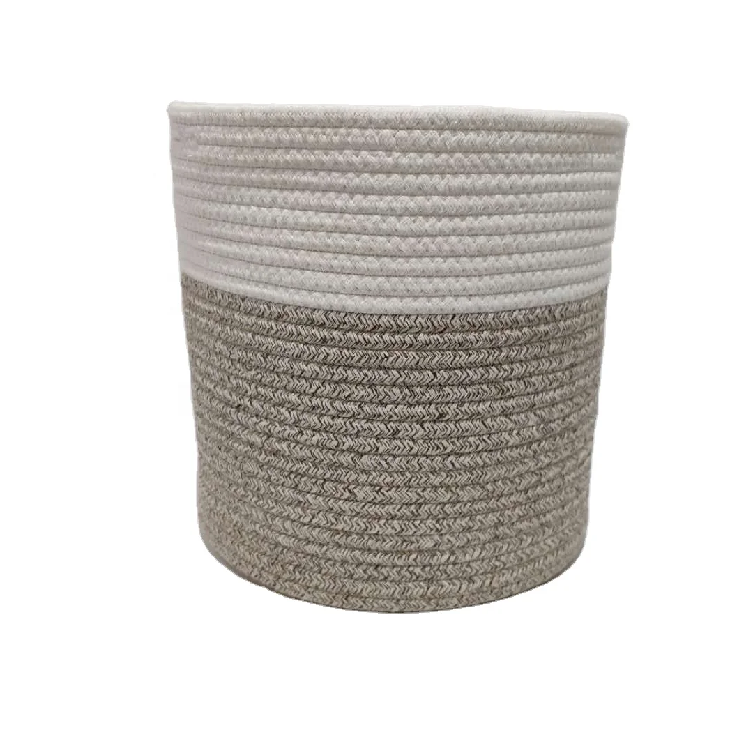 
New fashion Collapsible Cotton Rope Basket Round Wall Hanging Green Plant Basket 