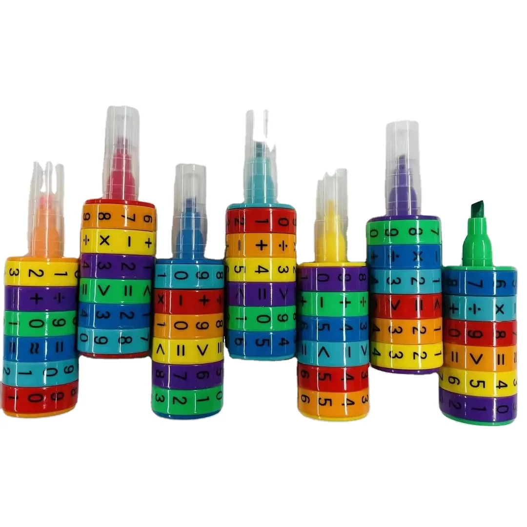 Kindergarten School Stationery Gifts New Education Mathematics Numerals Cylinder Learning Math Toy Highlighter Marker Pen