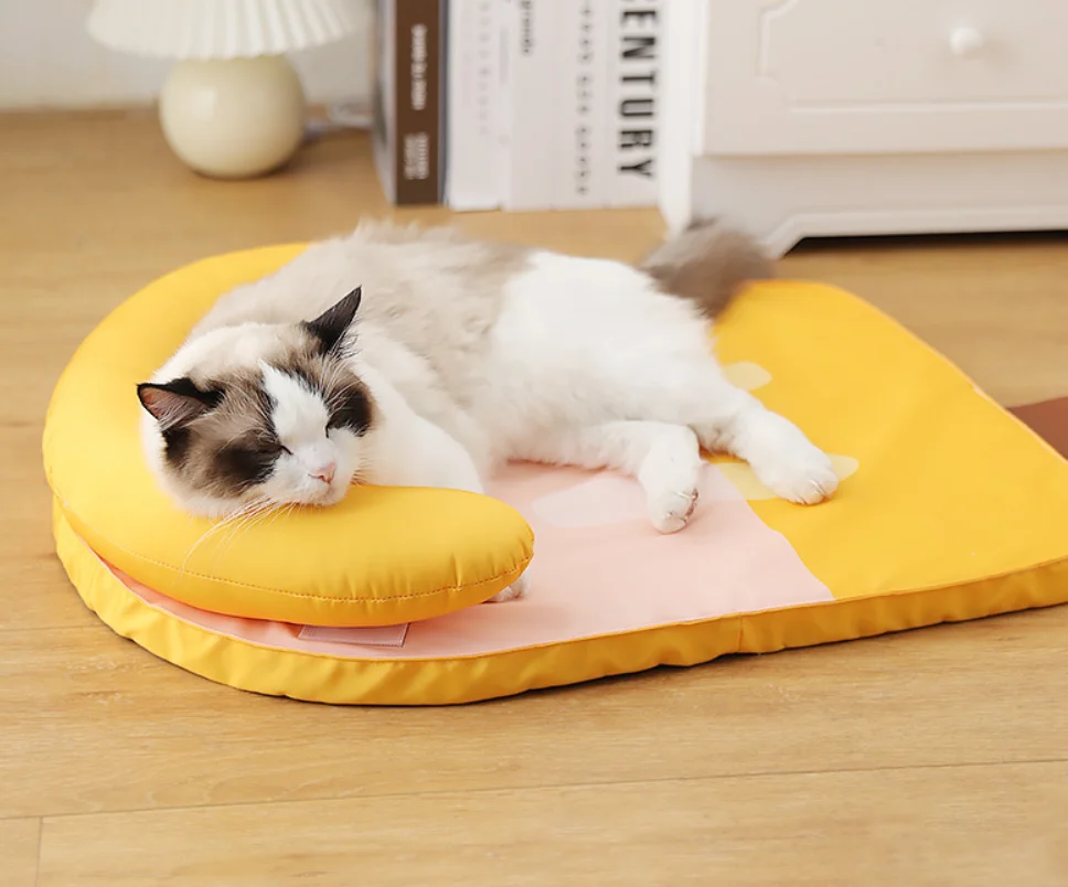 Ice Silk Socket Protects Cervical Vertebrae And Easy Clean Comfortable Soft Pet Nest Dog Cat Beds Dog Mat