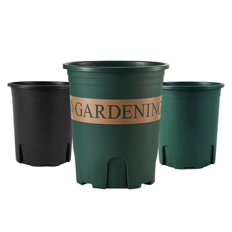 
Agriculture Gallon Flower Pot Root Control Qingshan Black Plastic Flower Pot Thickened Printing Rose Green Stalk Nursery Pot 