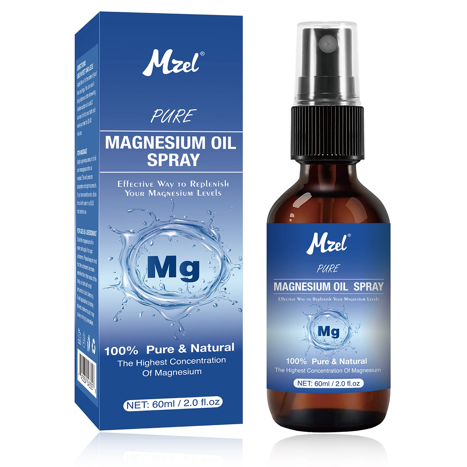 Private Label Pure Organic Magnesium Oil Spray High Effective Fast Absorbent Promotes Body Calm Sleep & Relaxation