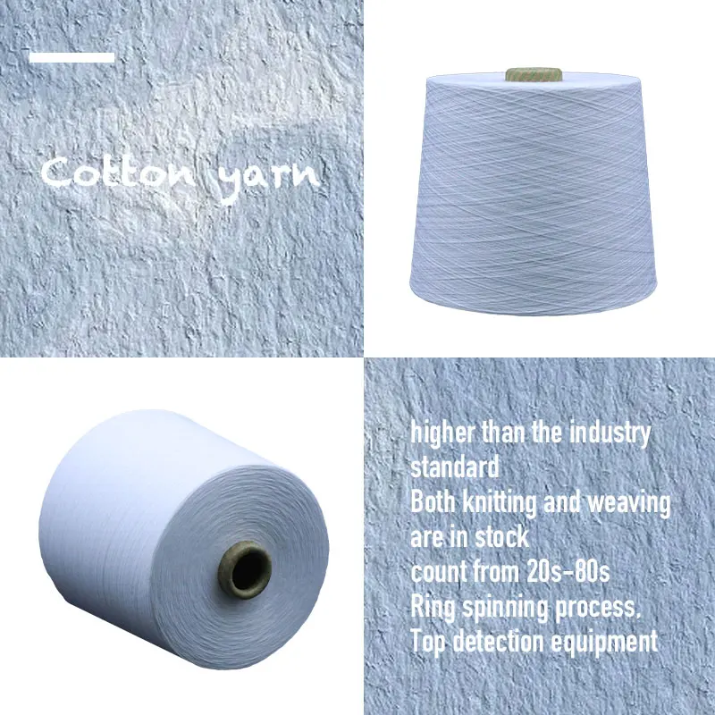 BCI 60S/1 Chinese Cotton Combed Compact Spun 100% Raw BCI GRS Cotton Yarn