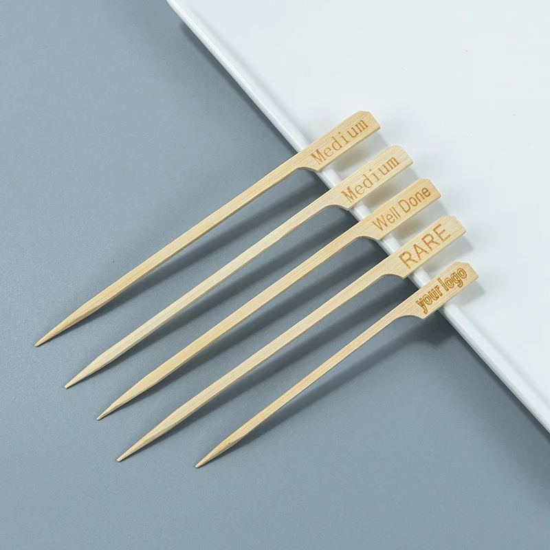 100 % Natural Bamboo Teppo Skewers Steak Skewers Markers