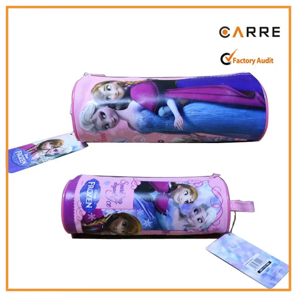 custom 600D cute dora cartoon printed round pencil case for kids