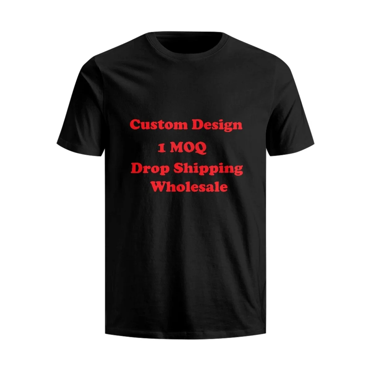 Heavyweight High Quality 100% Cotton Black O Neck Unisex Short Sleeve Print On Demand DTG Print T-shirts Summer Tee Shirt Custom