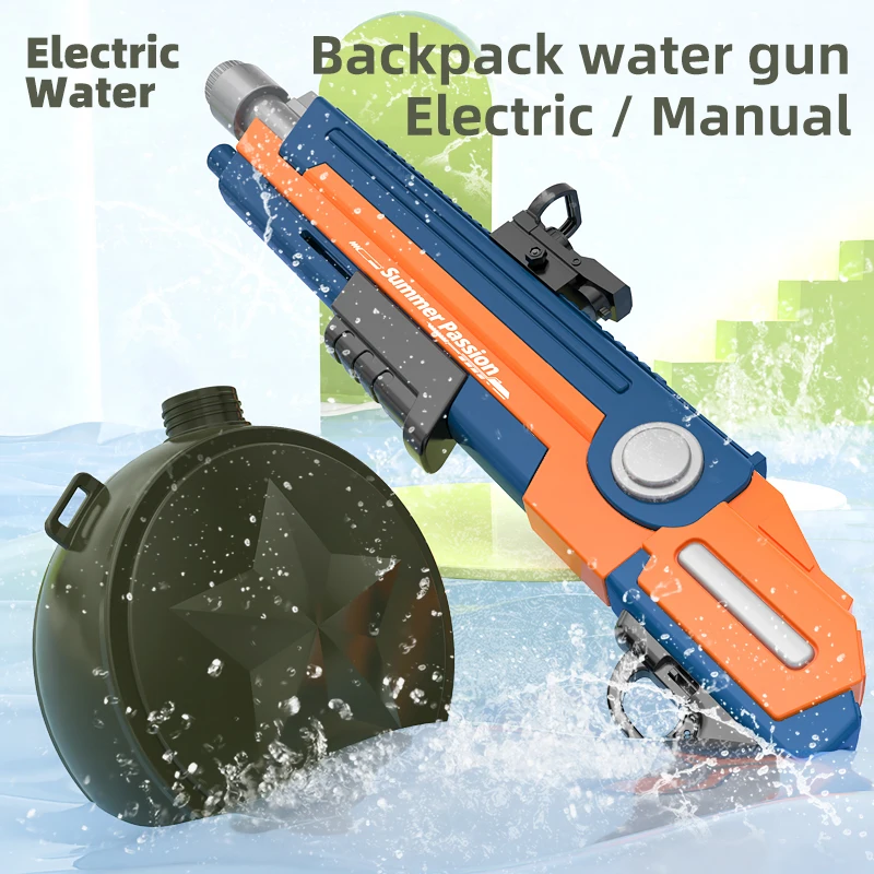 Long Range Shooting Distance Water Gun With 4 Different Head Auto& Manual Backpack Water Gun For Hot Summer