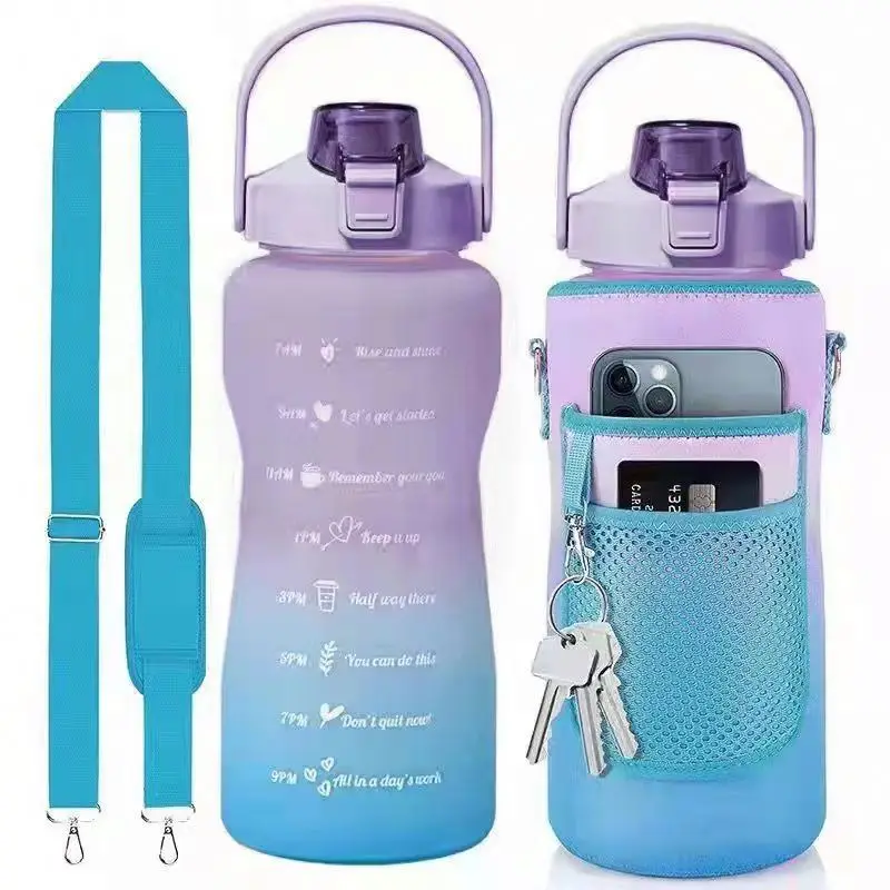 Latest Style Colorful Outdoor, Sports Carrier 2L Neoprene Gallon Water Bottle With Cell Phone Holder Pocket