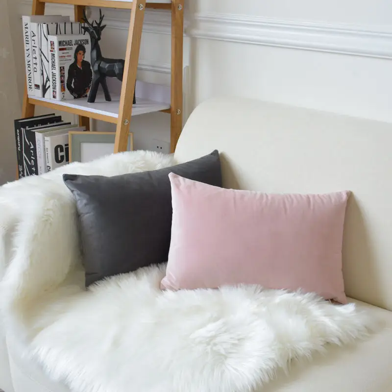 Wholesale custom luxury velvet sublimated blank pillowcase 50*30 printed decorative sofa pillow case cushion covers