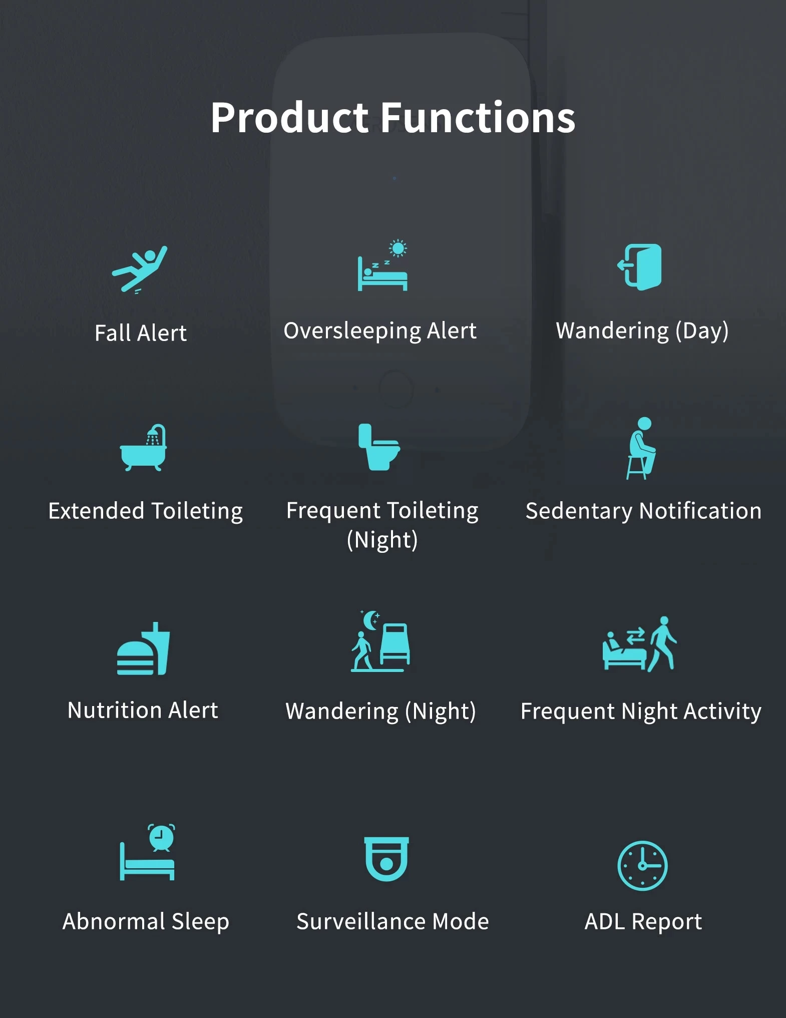 fall detection 60ghz mm microwave radar sensor smart home tuya wifi elderly fall alarm device for nursing home