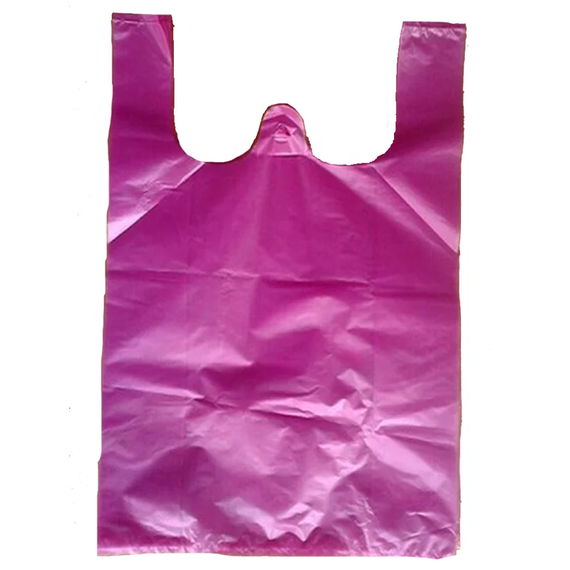 Disposable plastic HDPE/LDPE t-shirt shopping polythene bag/supermarket grocery retail sack tshirt bags