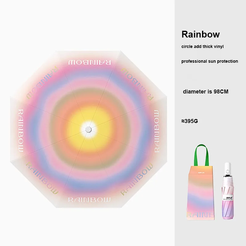 Compact 3-Folding Black Pongee Travel Umbrella Water-Proof Auto Open Closed Fiberglass Fully-Automatic Country Rain Sun