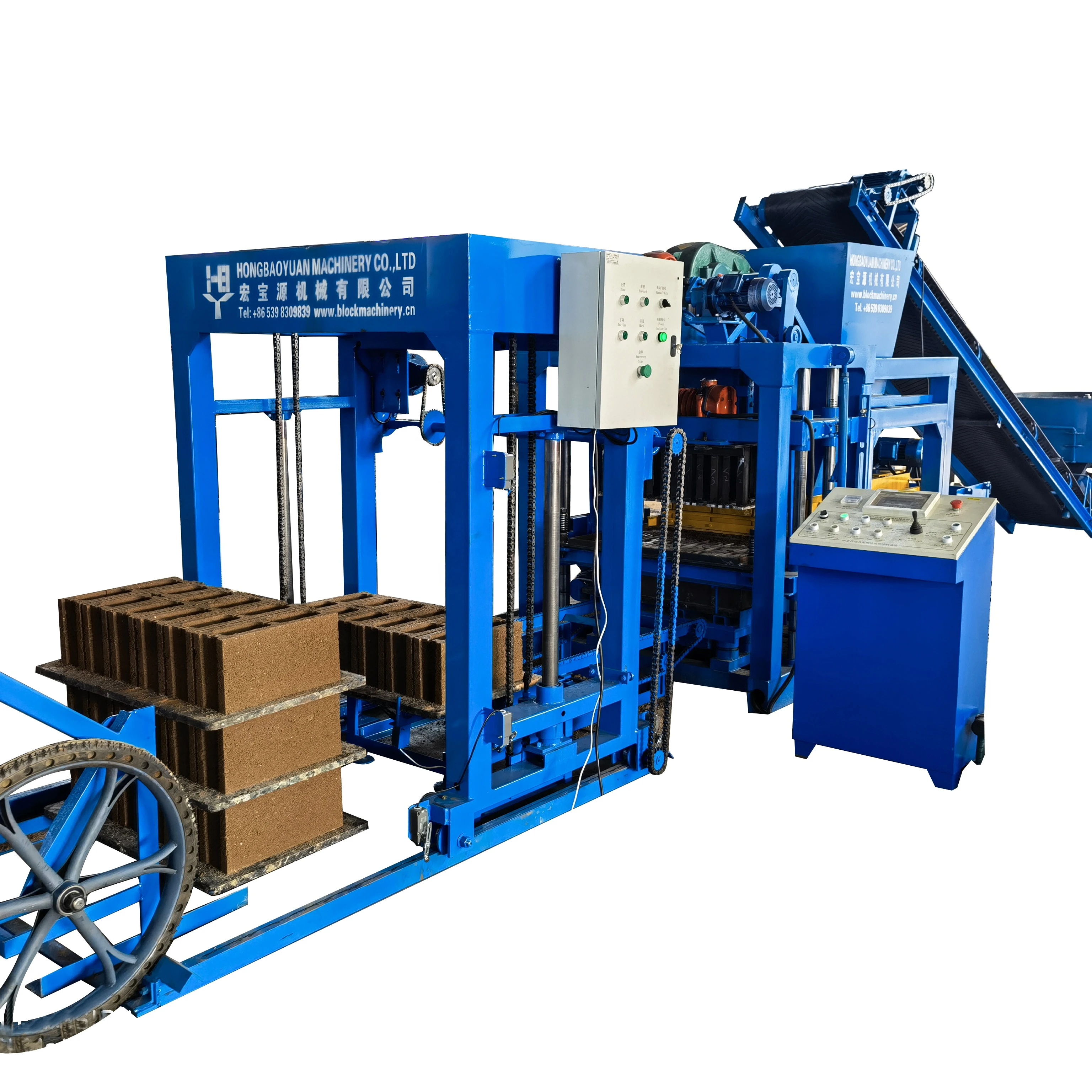 qty4-25d hollow blocks fully automatic concrete block making machine to make blocks in honduras