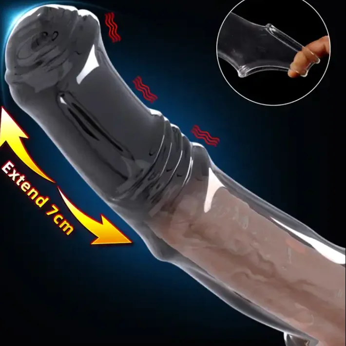TPE Material Horse Condom Sleeve Extender Penis Enlargement Delay Ejaculation Reusable Vibrator Massager Adult SexToys china