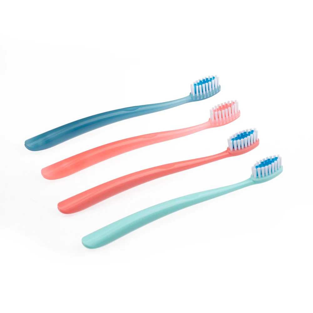 ISO CE ROHS approved massage gum adult toothbrush double coloured bristles Wholesale OEM own design adult toothbrush