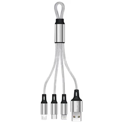 Key Ring 4 In 1 Fast Type C Charger Usb Cable Micro Lighting OEM 3 In 1 Usb Cables