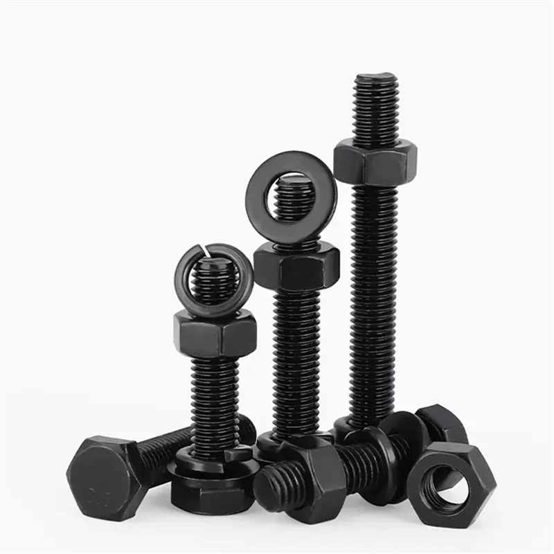 China m40 m28 m16 Hex Bolt Black 8.8 Grade Standard Size High Tensile High Strength Hex Bolts And Nuts