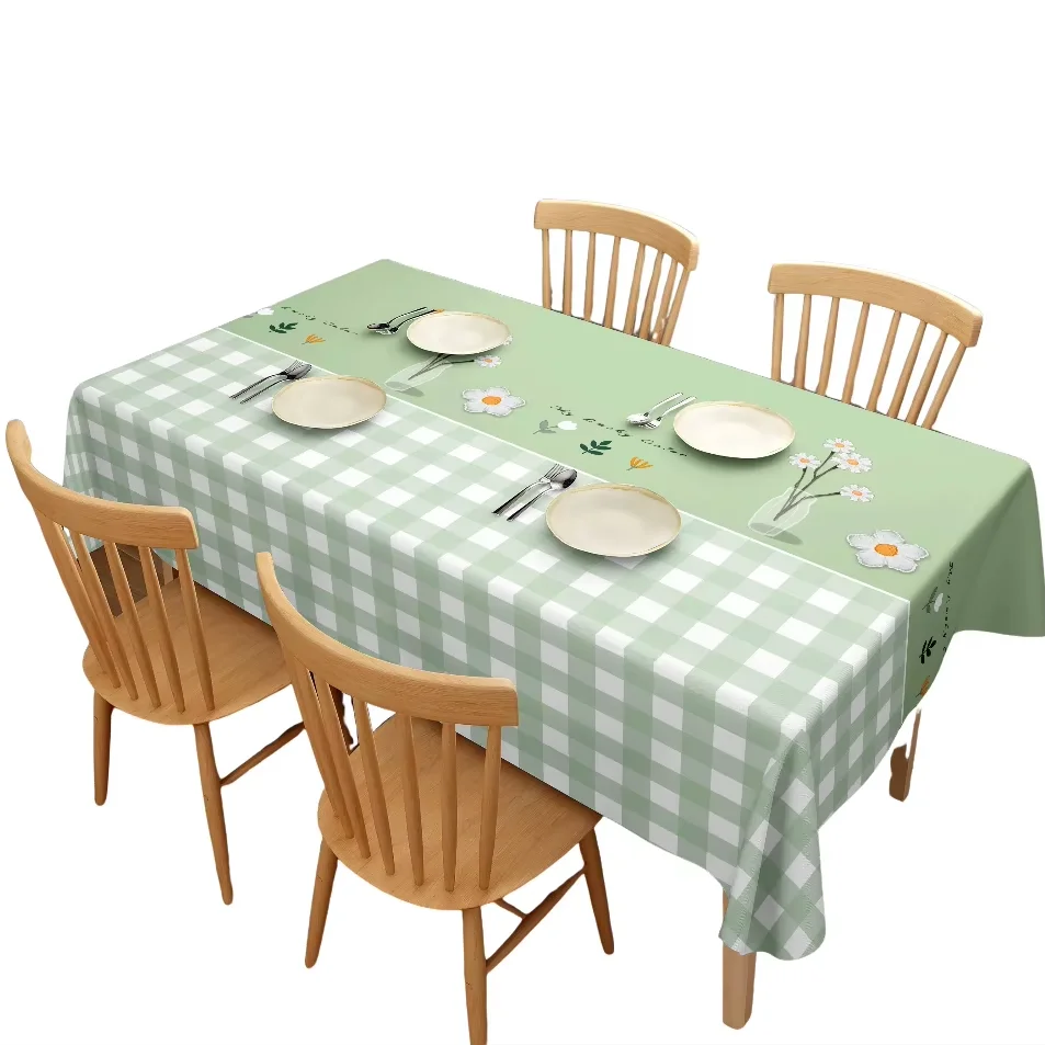 New Custom High Quality Rectangle Waterproof Dining Table Clothes. Tablecloth and Picnic Mat for Home Use