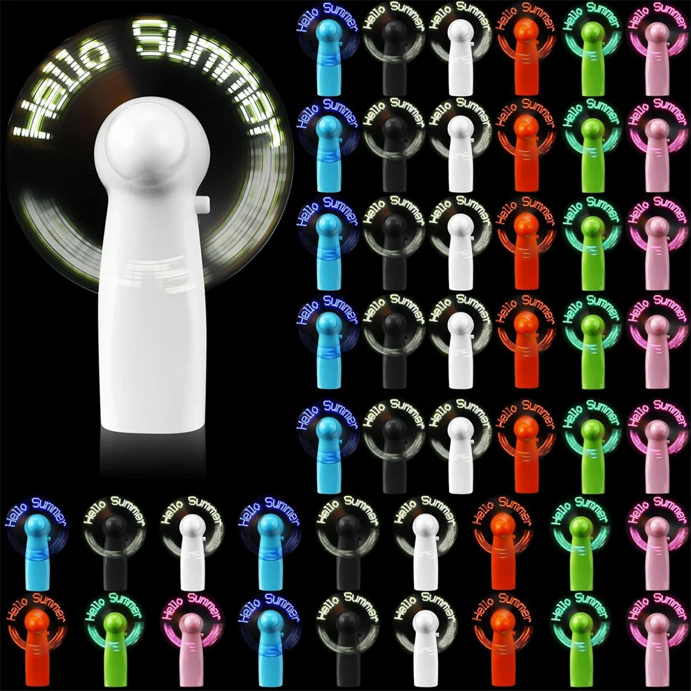 Hot Sale Mini Portable Handy LED Custom Battery Promotion Fan Programmable Text Flash Display Handheld Electric LED Message Fan