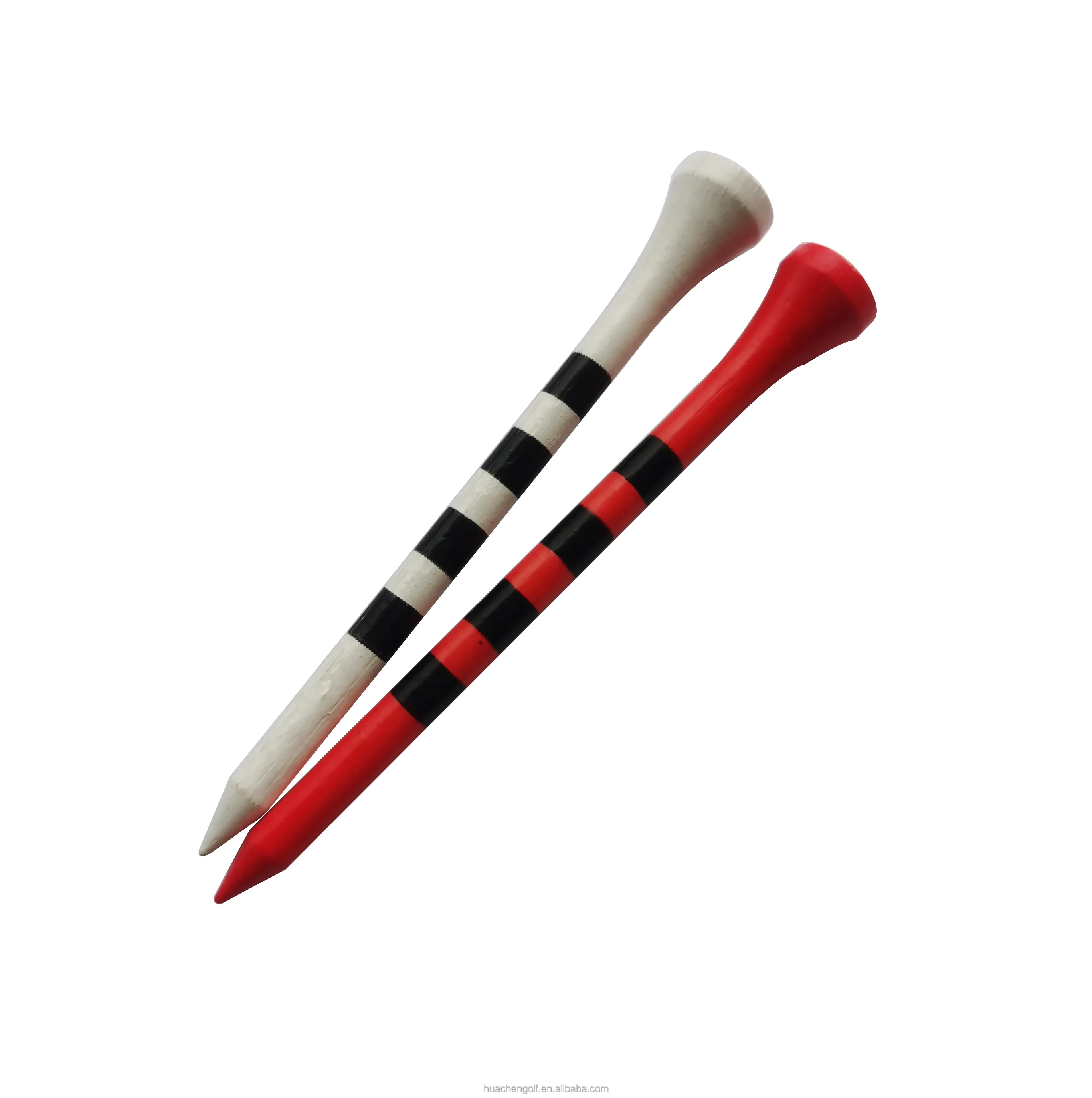 360 round black Stripes printing on white Bamboo golf tees