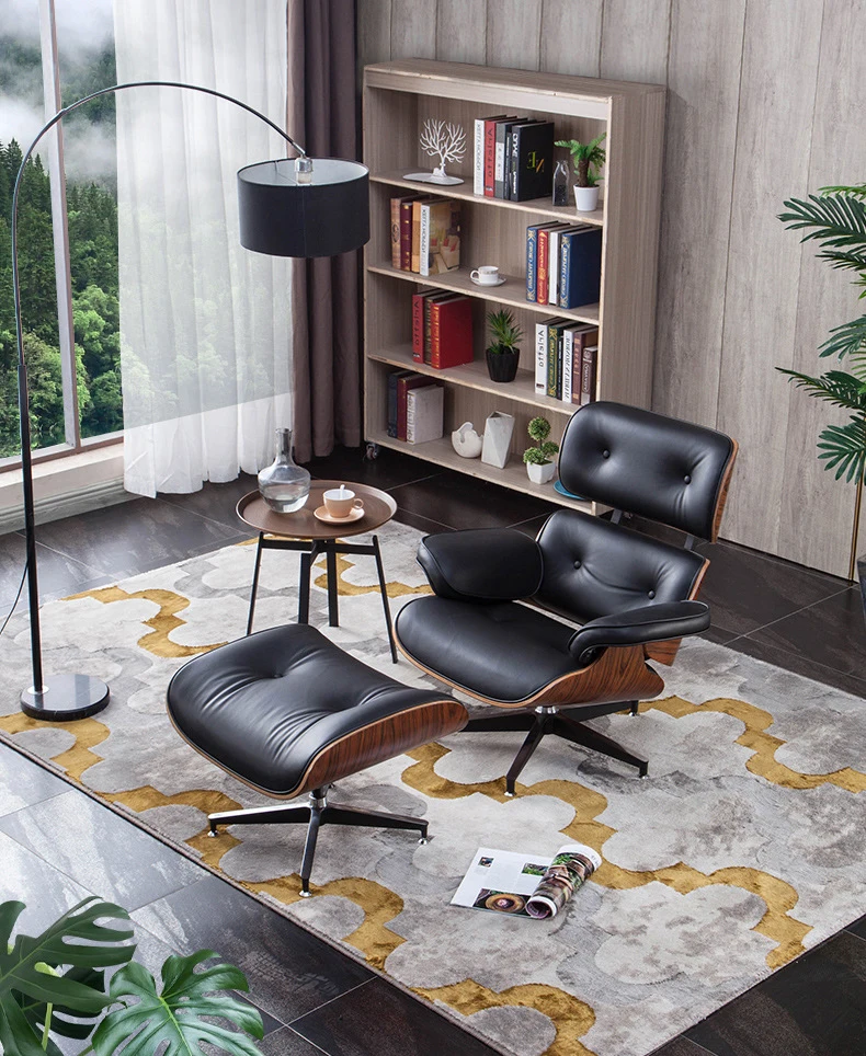 High quality luxury living room leather recliner living room leather wingback chair set