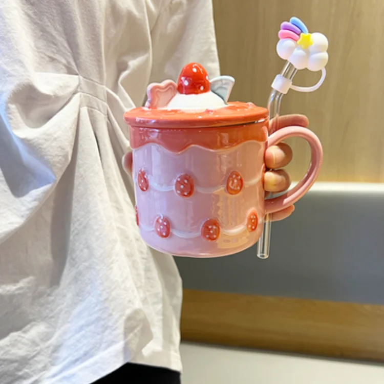 Custom 3D Funny Yellow Bread Butter Campagne Shape Ceramic Coffee Milk Mug