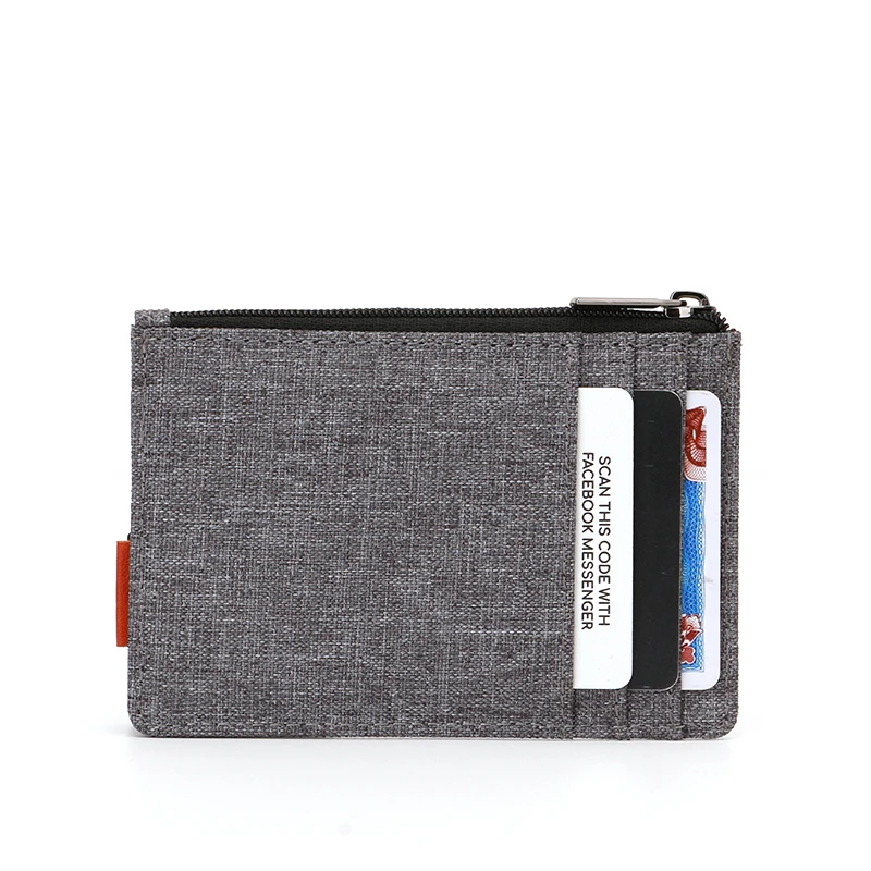 
Custom Printed Logo Credit Card Holder Ultra Slim Minimalist RFID Blocking Nylon Credit Card Wallet 