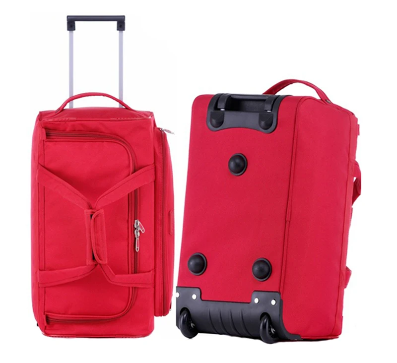 Multifunction Red Wheeled Travel Carry On Luggage Overnight Bag Weekender Bag Woman Travel Bag for Moms