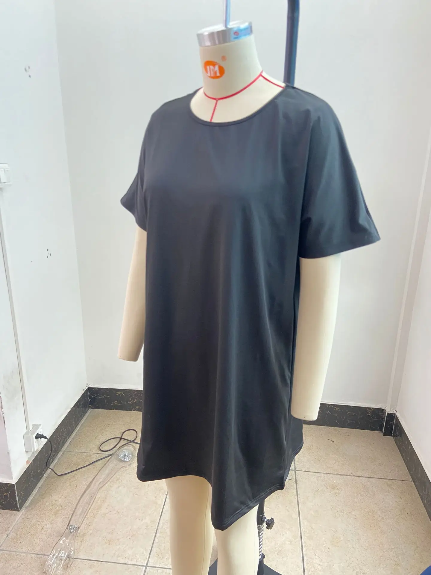 Оптовая продажа XL-5XL плюс размер женская одежда однотонные Свободные повседневные платья; Платье с оборками; длинным рукавом платье миди для