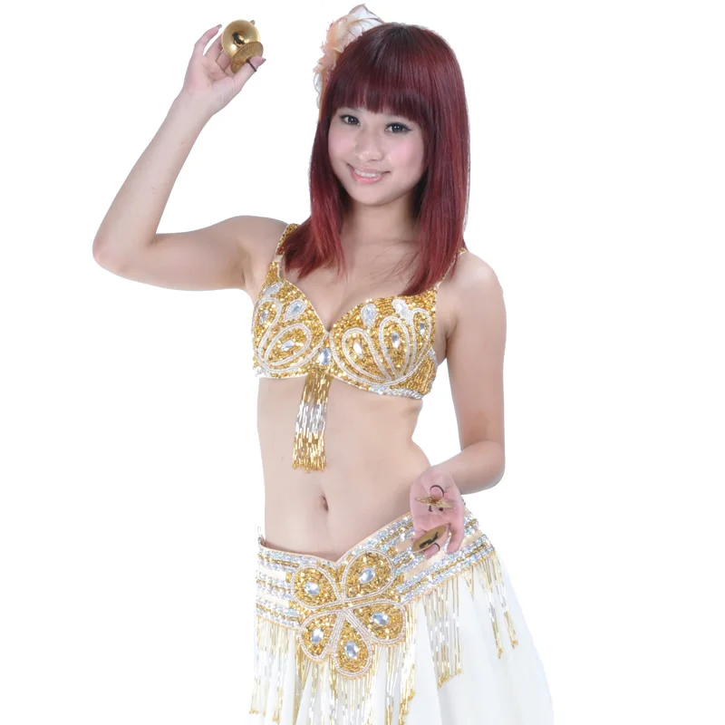 professional beads and Sequins belly dance performance costumes BellyQueen