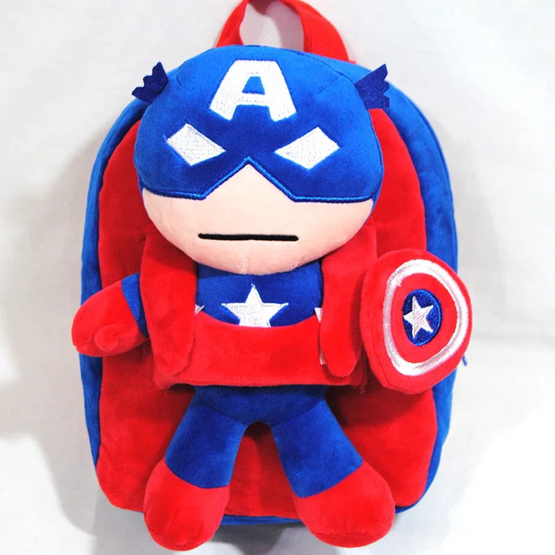 Wholesale Kindergarten Cartoon Plush Backpack Removable Doll Backpack Spider Man Plush Backpack