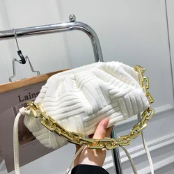 2022 Fashion Cute Velvet Cloud Clutch Bag Bright Color Neon Summer Women Lady Purse Handbag