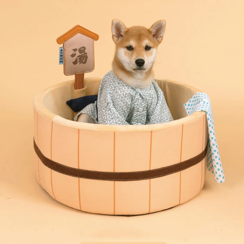 Japanese Style New Cat Bed Comfy Bathtub Pool for Dogs Detachable Puppy Basket Basin Safe Kitten Nest Pad Plush Sleeping Bed