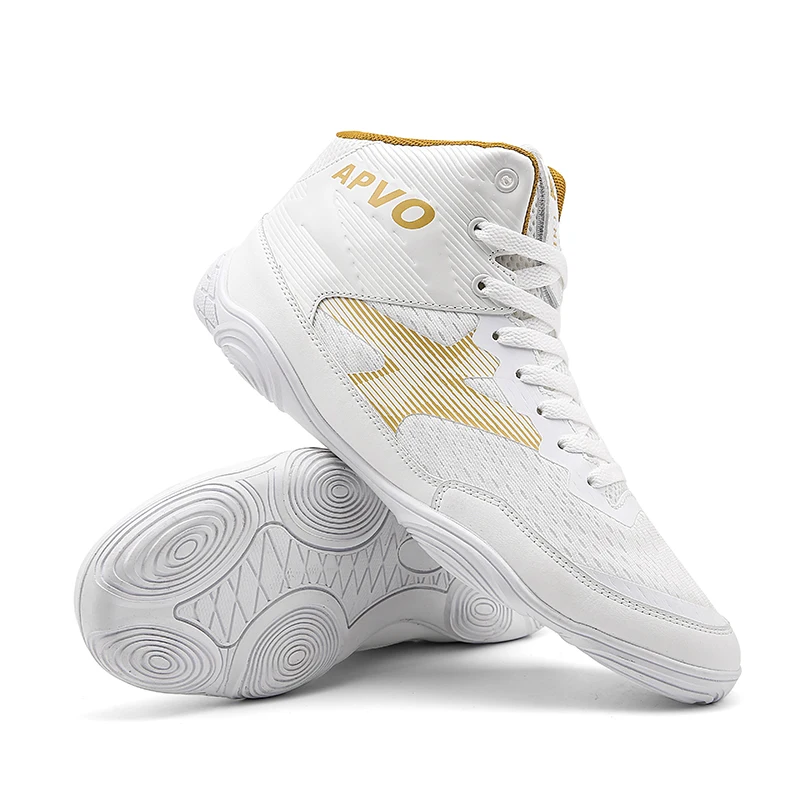 Wholesale And Custom Combat Fitness Bodybuilding Gym Boots Boxing Shoes  Men Professional Fighting Wrestling Shoes