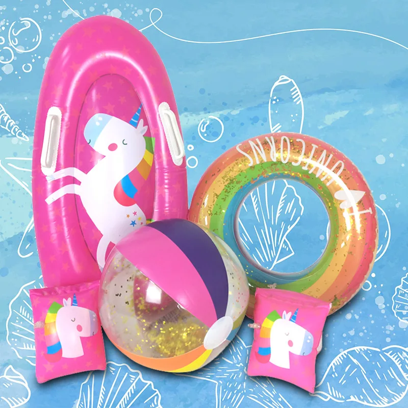 Baby Inflatable Pool Float Kids Swimming Rings Beach Ball Arm Ring and Surfboard