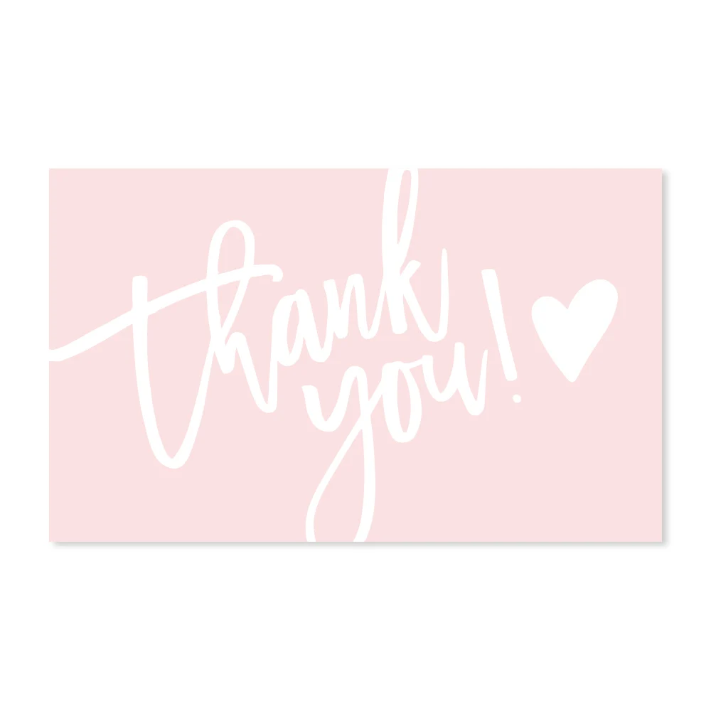 Pink Thank You Neon Business Card Custom Sublimation With Own Logo