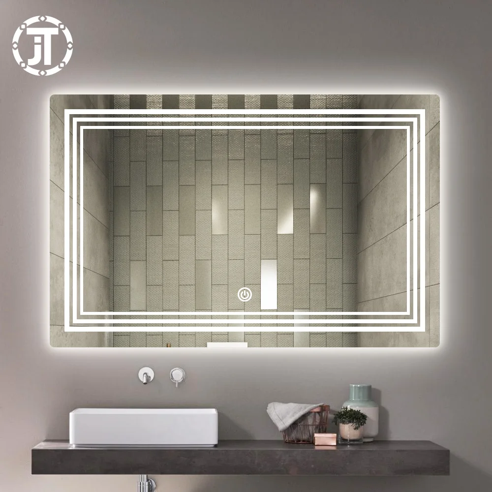 Hot Sale Rectangle Aluminum Vanity Android Mirror Smart Led Bathroom Mirror for Hotel