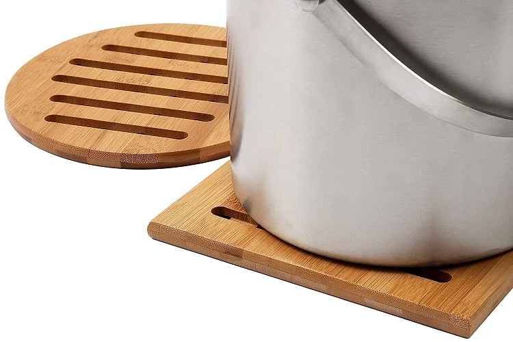 
Natural Bamboo Trivet Mat Set Heat Resistant Pads for Hot Dishes/Pot/Bowl/Teapot/Hot Pot Holders 