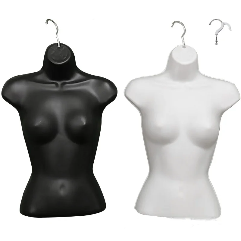Male and Female Plastic Torso Mannequin Hollow Back Body Torso Set Half Body With Hanging Hook for Clothes Bikini Display