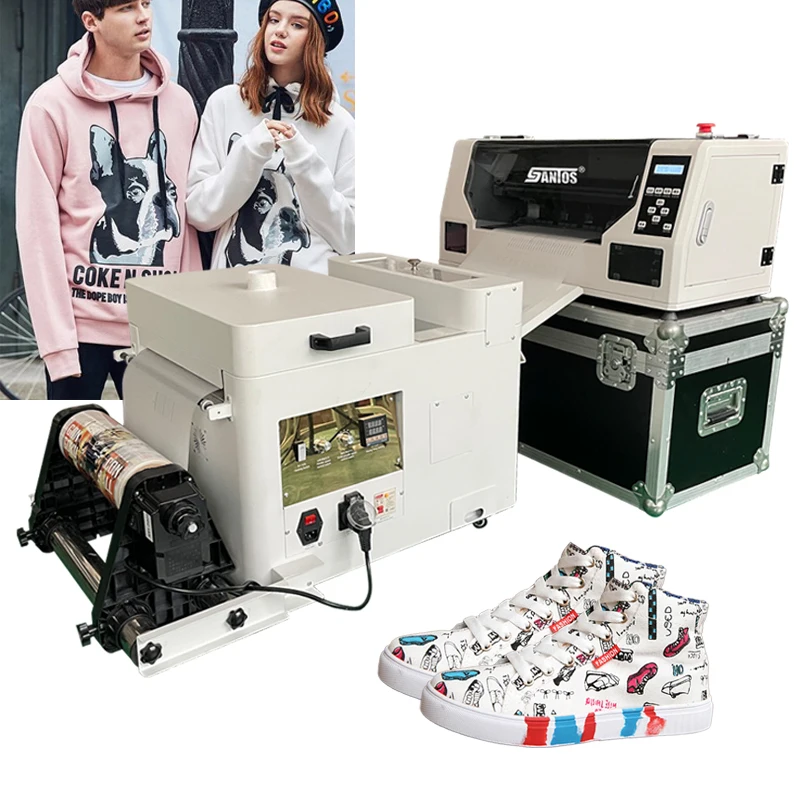 DIY printing white/black models single head XP600/I1600 white ink circulation a3 dtf t-shirt printer for face mask apron