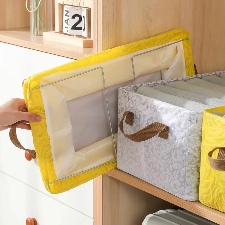 Hot Selling Steel Frame Storage Box Foldable Clothes Storage Box Wardrobe Clothing Organizer