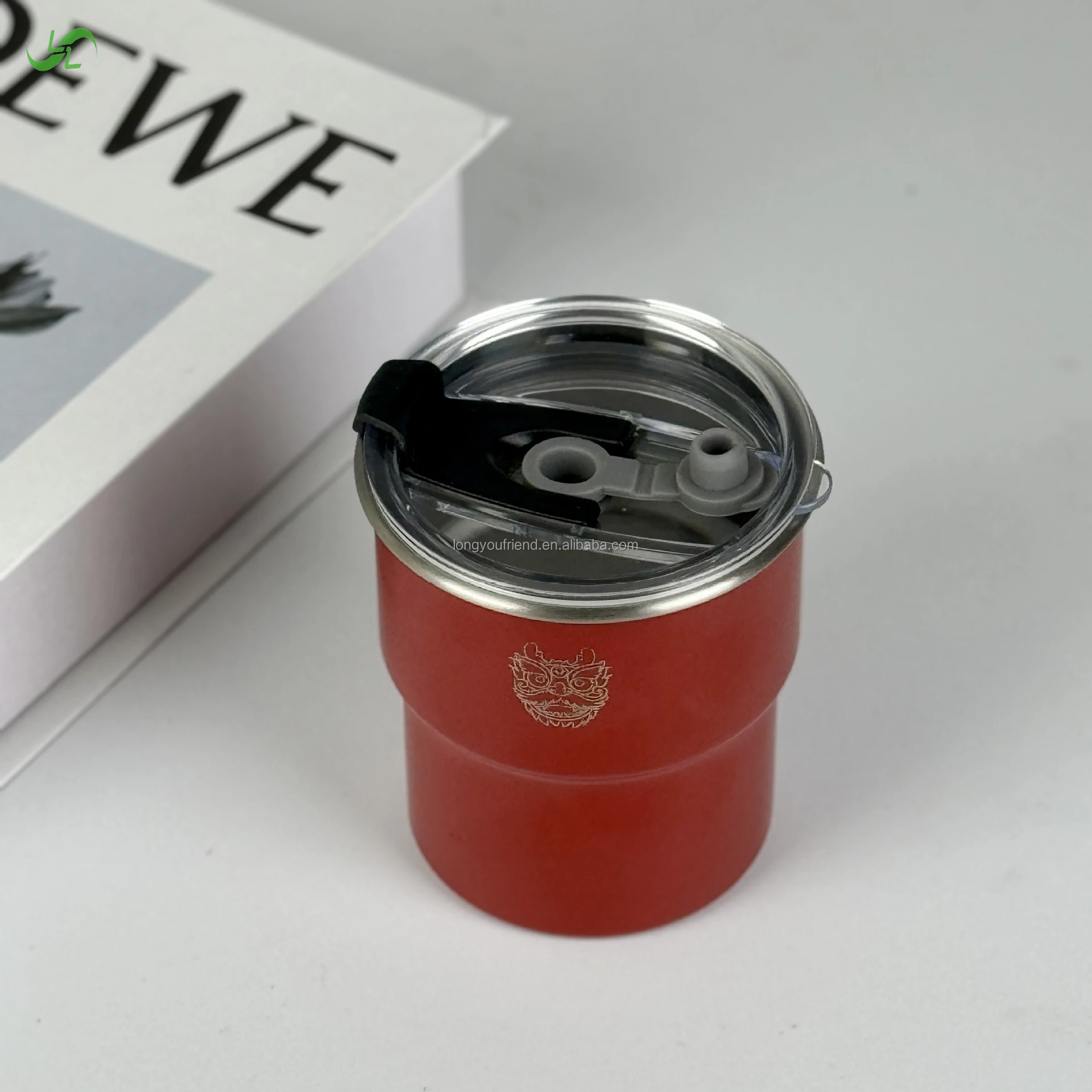 Customizable Logo 304 Stainless Steel Coffee or Beer Cup with Portable Straw and Lid Metal Body