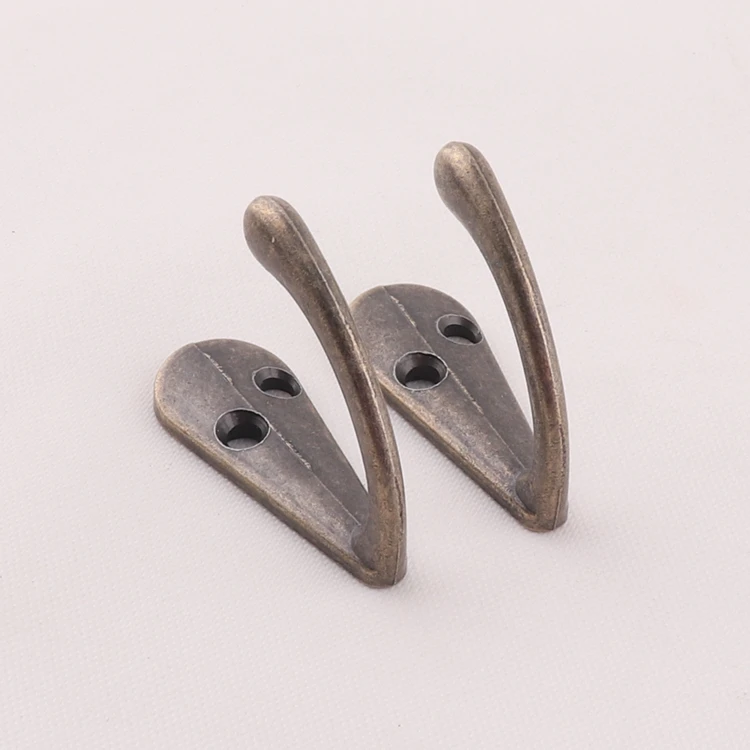 factory supply retro cheap metal antique brass wall mounted coat hanger hook