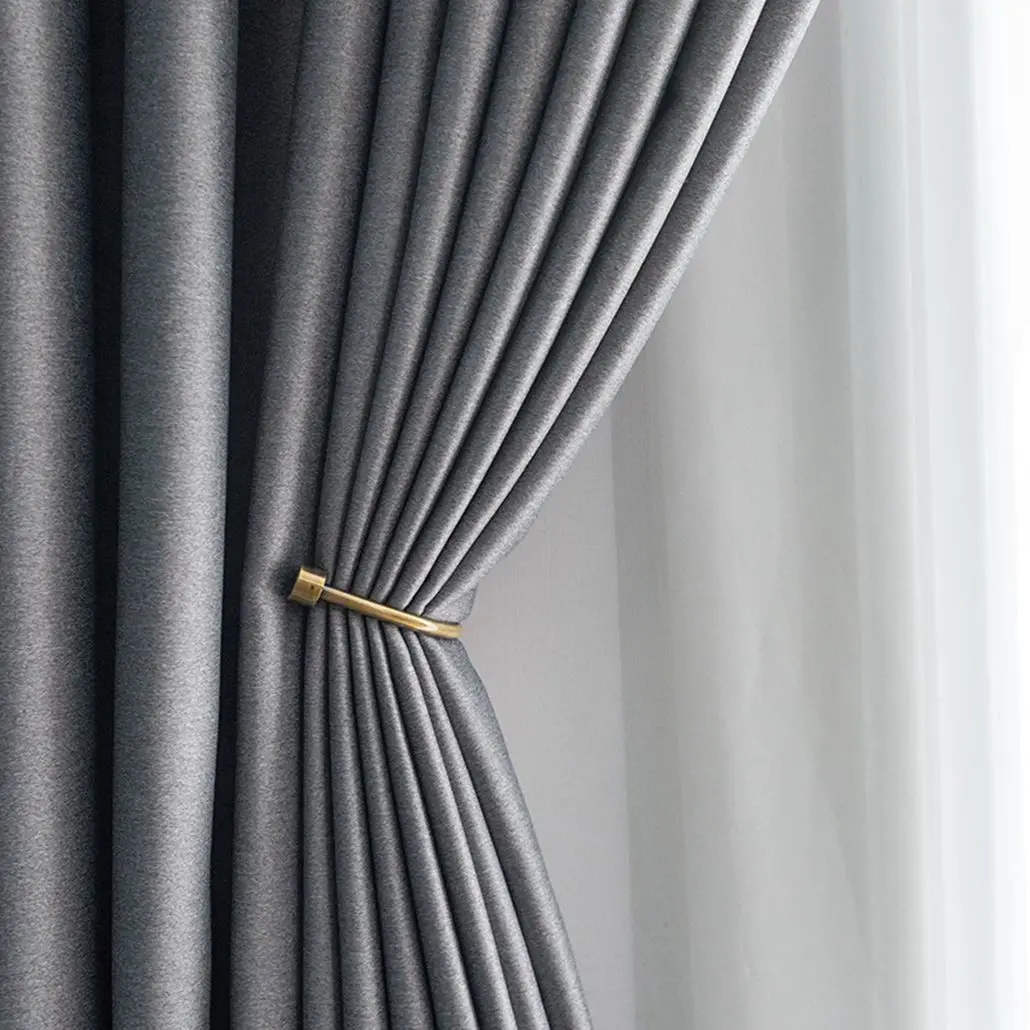 
Factory supply simple style two sides same looking 100% blackout plain curtain fabric 