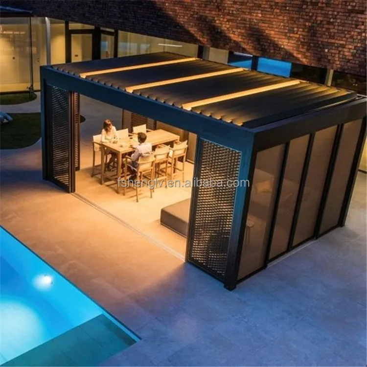 Gazebo tent manufacturers outdoor pavilion remote control electric roof gazebo per camper