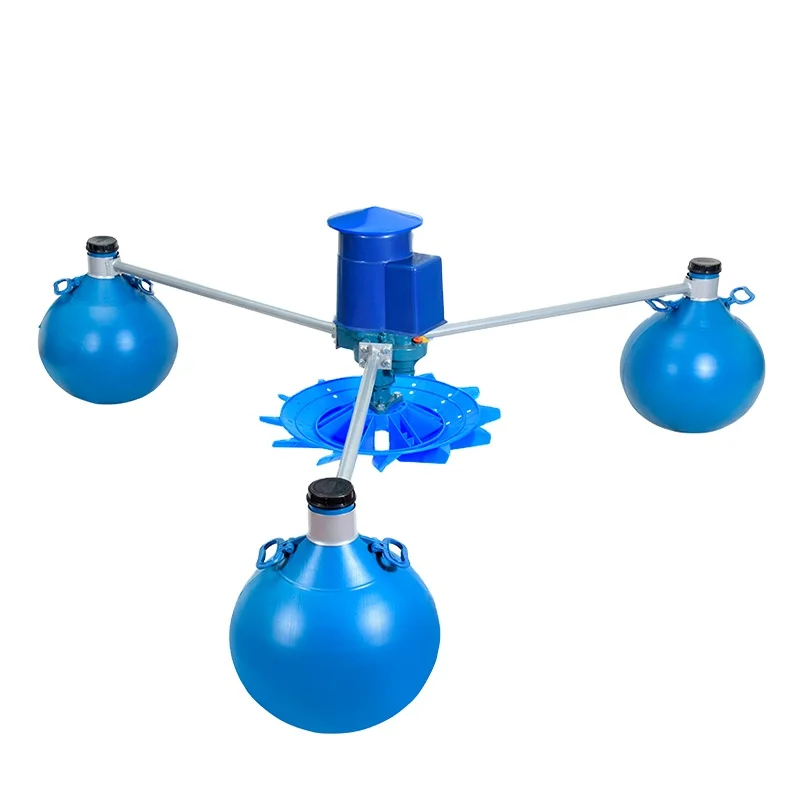 Factory Direct HDPE Three ball Floating Impeller Aerator Fishpond Farming