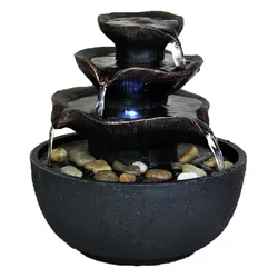 polyresin tiers waterfall  home decor small indoor water fountain desktop